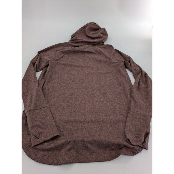 Athleta Uptempo Hooded Sweatshirt Womens Size Small Brown Heathered Thumb Holes - Picture 8 of 8